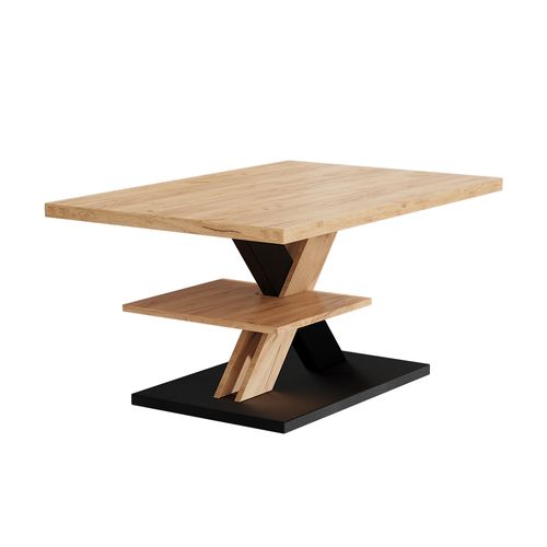 Table Basse Arivo 55342 Noir 90x60cm Avec Tablette