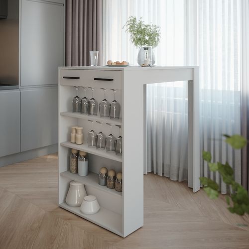 Table De Bar Repose 55343 Blanc 67x100cm