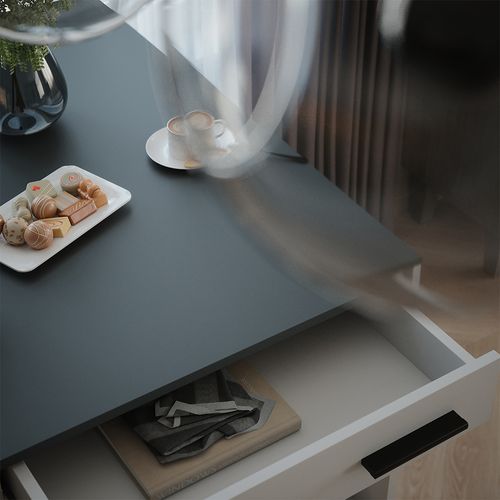 Table De Bar Repose 55344 Blanc/anthracite 67x100cm