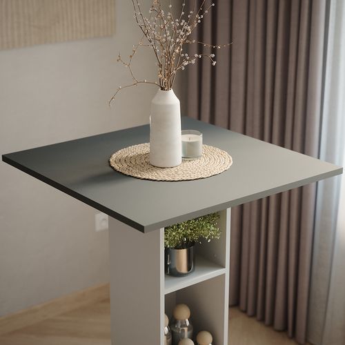 Table De Bar Repose 55348 Anthracite/blanc 75x75cm