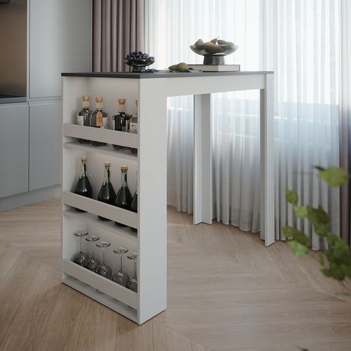 Table De Bar Repose 55352 Blanc/anthracite 57x117cm