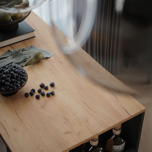 Table De Bar Repose 55353 Chêne Doré/anthracite 57x117cm