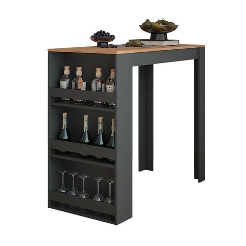 Table De Bar Repose 55353 Chêne Doré/anthracite 57x117cm