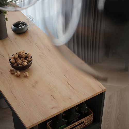 Table De Bar Repose 55357 Anthracite/chêne Doré 45x110cm