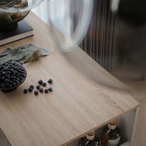 Table De Bar Repose 55373 Blanc/sonoma 57x117cm