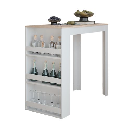 Table De Bar Repose 55373 Blanc/sonoma 57x117cm