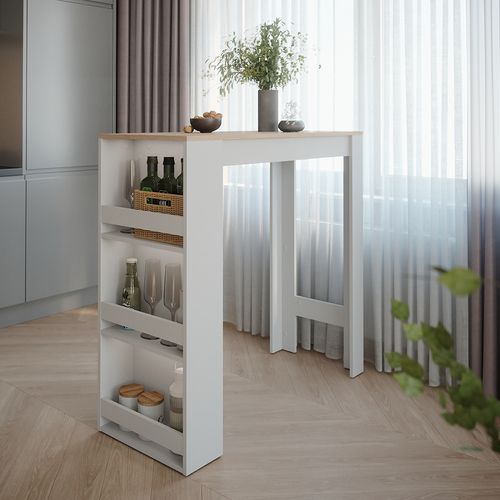 Table De Bar Repose 55374 Blanc/sonoma 45x110cm