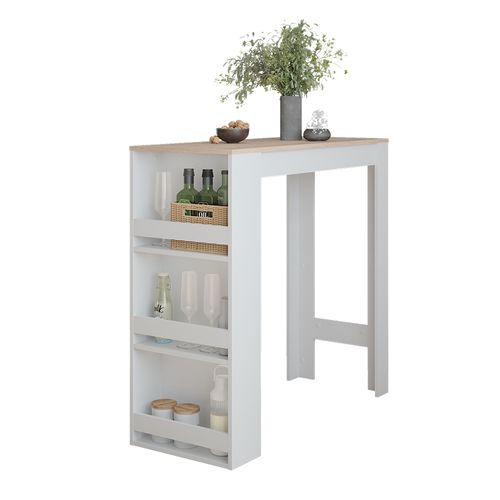 Table De Bar Repose 55374 Blanc/sonoma 45x110cm