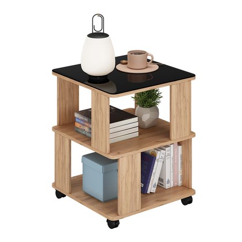 Table Basse Velito 55377 Chêne Doré/noir 50x50cm