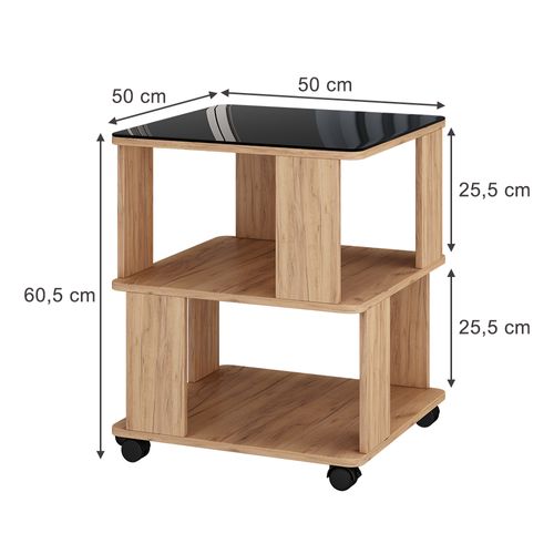 Table Basse Velito 55377 Chêne Doré/noir 50x50cm