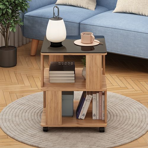 Table Basse Velito 55377 Chêne Doré/noir 50x50cm