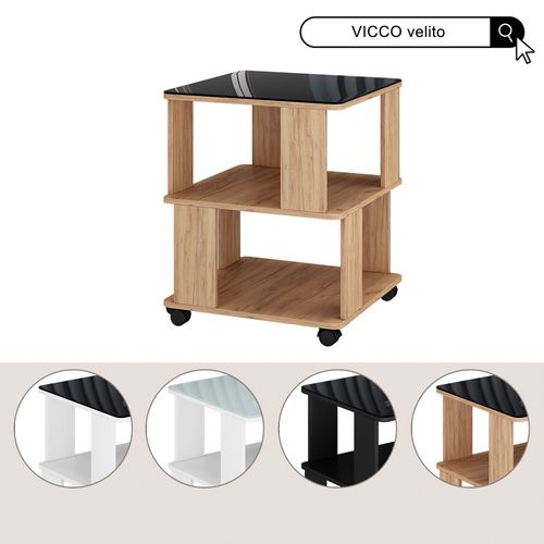 Table Basse Velito 55377 Chêne Doré/noir 50x50cm