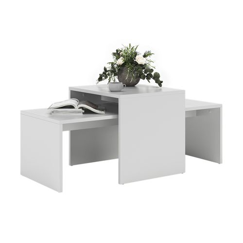 Ensemble De Tables Basses Donat 55392 Blanc 100x48cm 2 Pièces