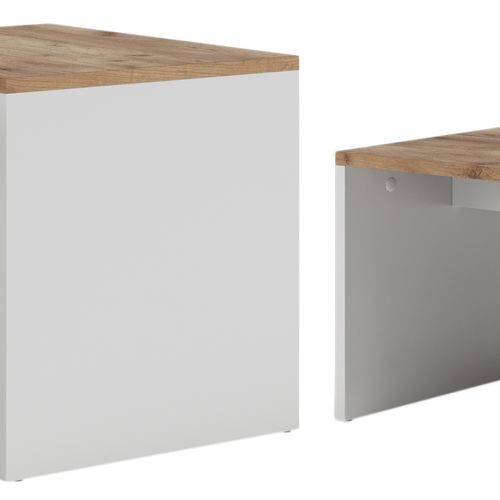 Ensemble De Tables Basses Donat 55394 Chêne Blanc/force De Lor 100x48cm , 2 Parties