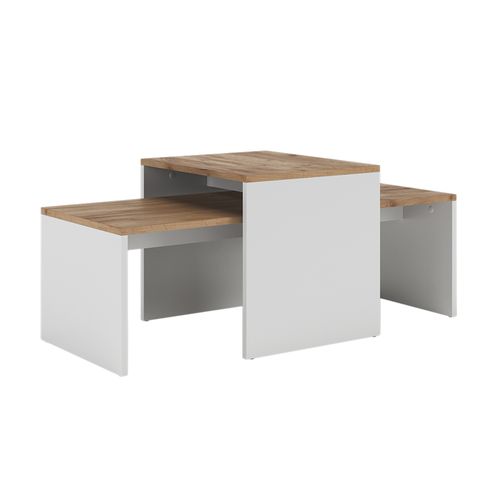 Ensemble De Tables Basses Donat 55394 Chêne Blanc/force De Lor 100x48cm , 2 Parties