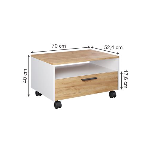 Table Basse Bibo 55398 Chêne Blanc/force De Lor 70x52.4cm