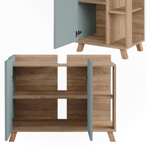 Meubles Bain Karen 55419 Sonoma/bleu 3 Pièces