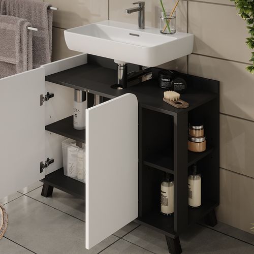 Ensemble De Meubles De Salle De Bain Karen 55422 Anthracite/blanc 3 Pièces