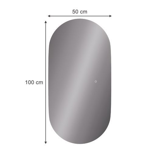 Miroir Mural Miral 55486 Verre 100x2.8cm Avec Rétro-éclairage