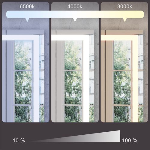 Miroir Mural Miral 55488 Verre 60x2.8cm Avec Éclairage Frontal