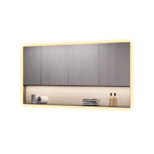 Miroir Mural Miral 55495 Verre 80x2.8cm Avec Rétro-éclairage