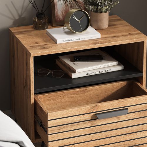 Table De Nuit Amber 55550 Chêne Wotan 60x58cm