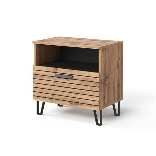 Table De Nuit Amber 55550 Chêne Wotan 60x58cm