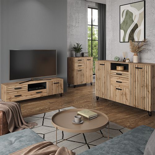 Table De Nuit Amber 55550 Chêne Wotan 60x58cm