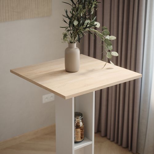 Table De Bar Repose 55579 Blanc/sonoma 65x65cm