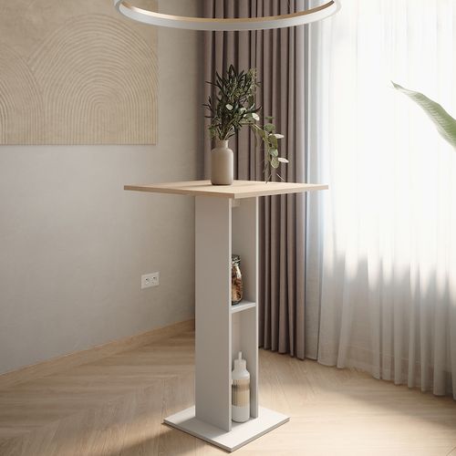 Table De Bar Repose 55579 Blanc/sonoma 65x65cm