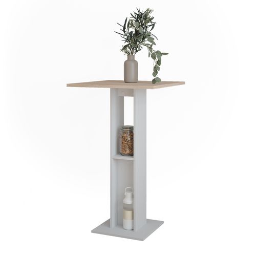 Table De Bar Repose 55579 Blanc/sonoma 65x65cm