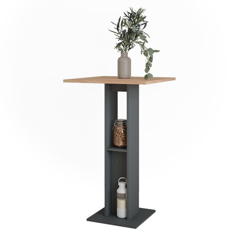 Table De Bar Repose 55581 Chêne Doré/anthracite 65x65cm