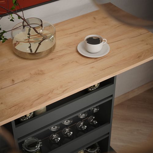 Table De Bar Repose 55585 Chêne Doré/anthracite 110x55cm