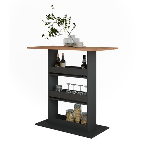Table De Bar Repose 55585 Chêne Doré/anthracite 110x55cm