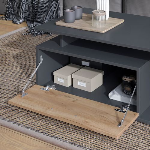 Table Basse Roland 55610 Anthracite/chêne Doré 118x59cm