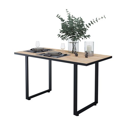 Table De Salle à Manger Livorno 55614 Chêne Noir/force De Lor 140x70cm