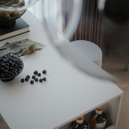 Set De Table De Bar Repose 55720 Blanc 57x117cm Avec 2 Tabourets De Bar