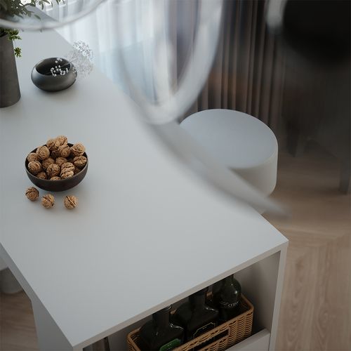 Set De Table De Bar Repose 55724 Blanc 45x110cm Avec 2 Tabourets De Bar