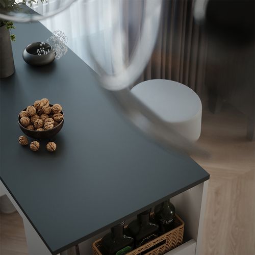 Set De Table De Bar Repose 55726 Blanc/anthracite 45x110cm Avec 2 Tabourets De Bar