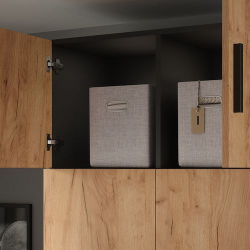 Module D'extension Ingo, Anthracite/chêne Doré, 80x40cm Avec 2 Portes