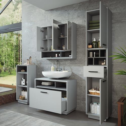 Meubles Bain Beatrice 55794 Gris/anthracite Kit 4