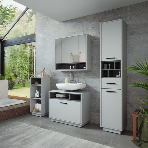 Meubles Bain Beatrice 55794 Gris/anthracite Kit 4