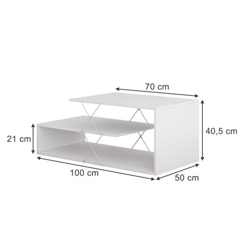 Table Basse Nario 55821 Blanc 100x50cm
