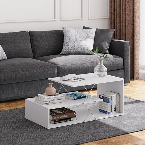Table Basse Nario 55821 Blanc 100x50cm