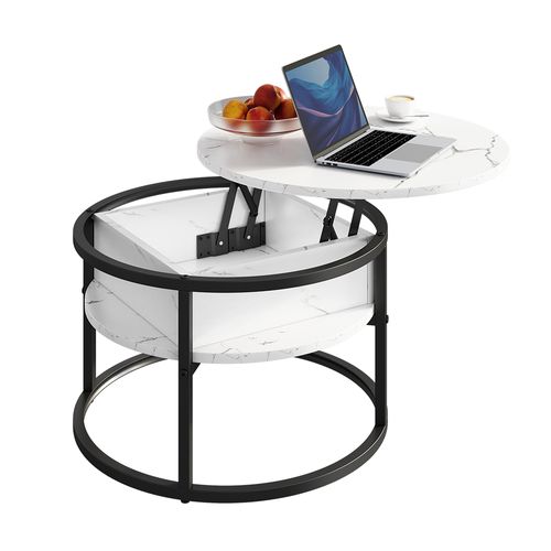 Table Basse Marlo 55940 Marbre Blanc 57x57cm