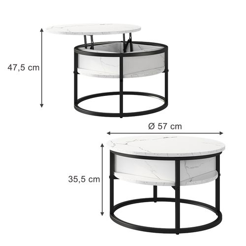 Table Basse Marlo 55940 Marbre Blanc 57x57cm