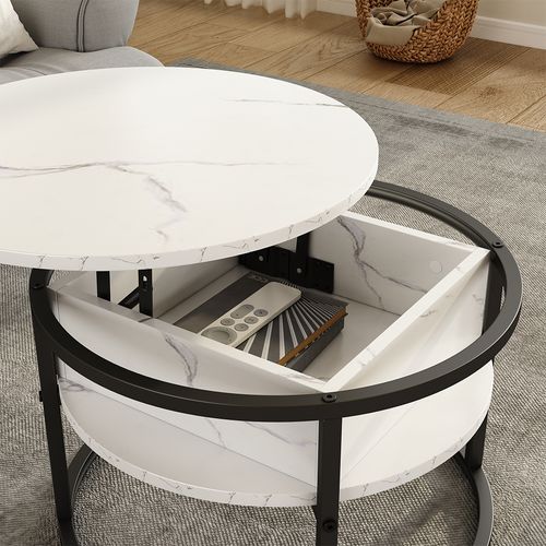 Table Basse Marlo 55940 Marbre Blanc 57x57cm