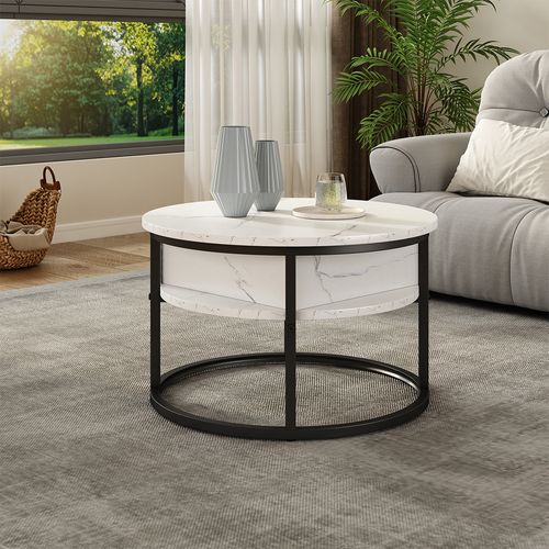 Table Basse Marlo 55940 Marbre Blanc 57x57cm