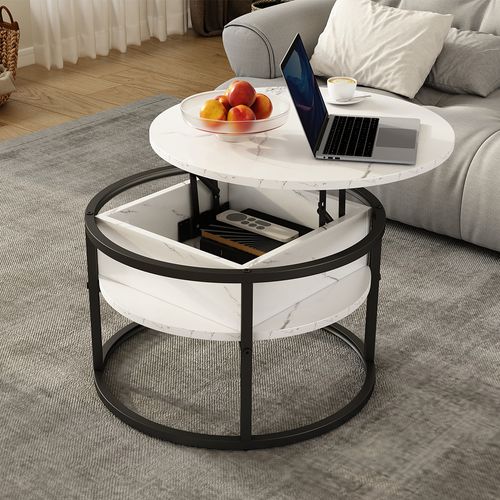 Table Basse Marlo 55940 Marbre Blanc 57x57cm