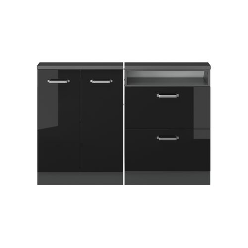 Ensembles De Meuble De Rangement Sous Pente Rion 55957 Noir Brillant/anthracite Lot De 2